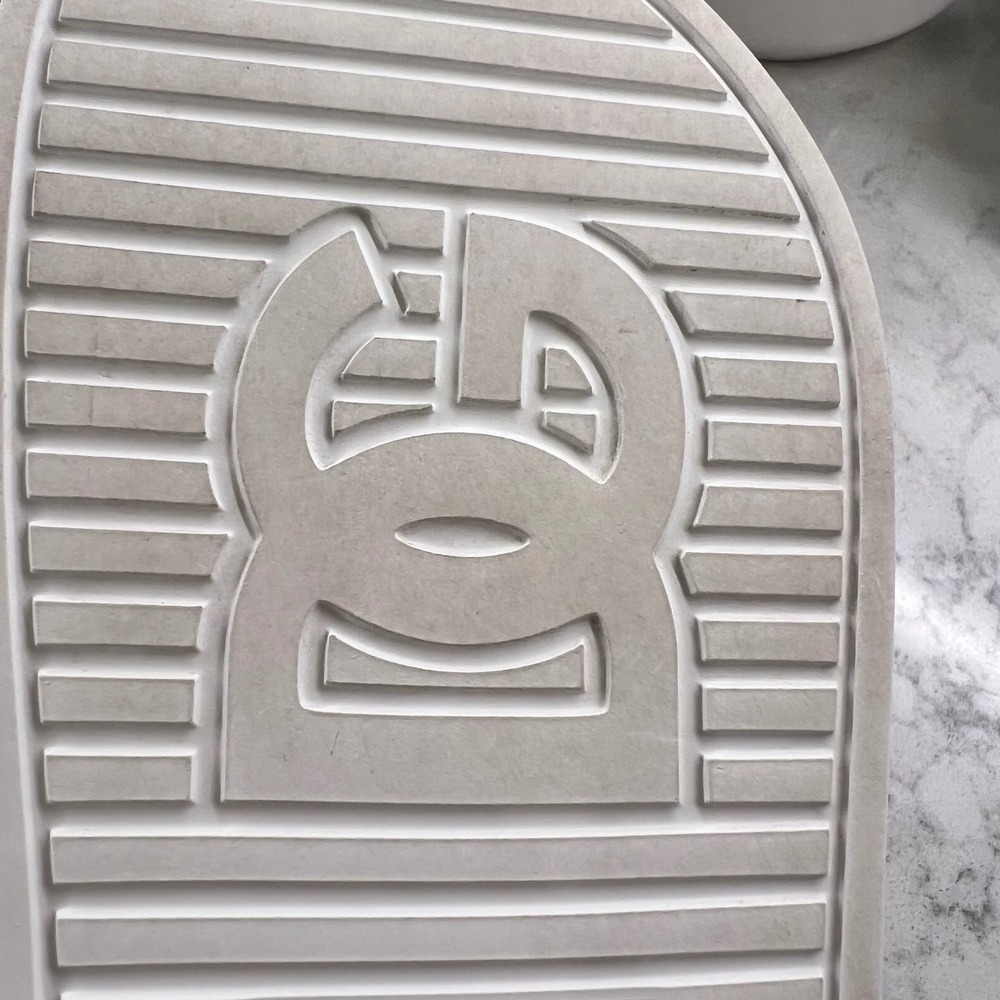 Dolce & Gabbana White Rubber Logo Slide Sandals Made in Italy Size 37 EU - Picture 9 of 12